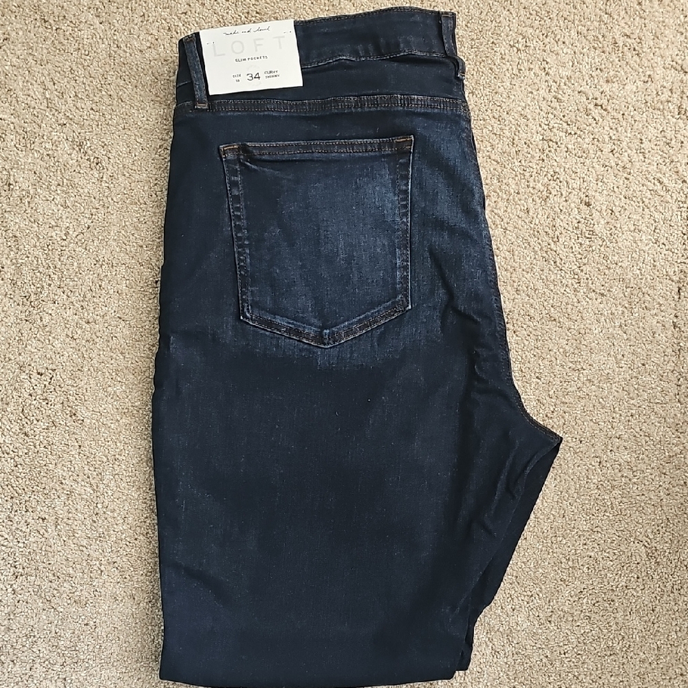 LOFT Women's Dark Blue Skinny Jeans